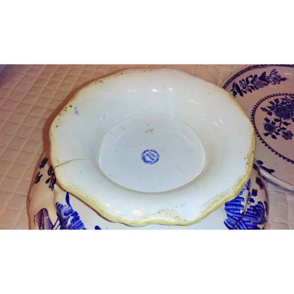 Gorgeous SOUP TUREEN Copeland & Garret Late Spode Blue w gilt bowl & under plate - Picture 6 of 12